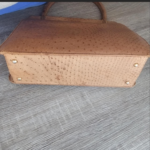 Ostrich Leather Handbag Lopez Charcas  Buenos Aires GenuineI - Picture 3 of 9